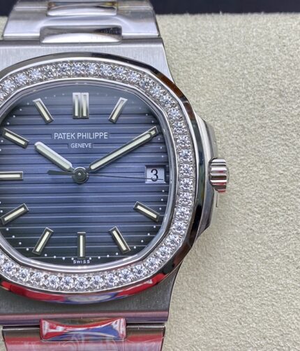 PPF Patek Philippe Nautilus gray blue plate modified Moissanite ring mouth