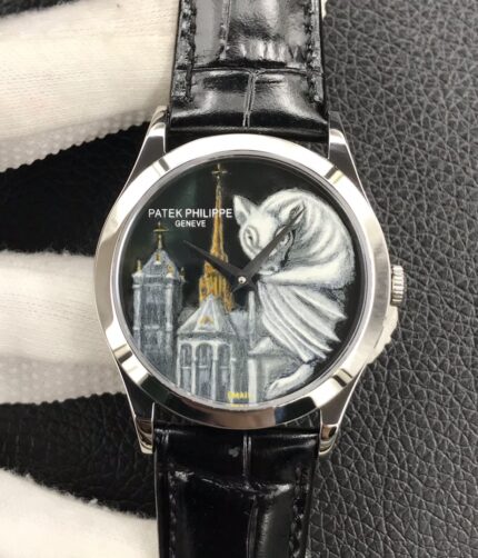FL Patek Philippe 5077P micro-painted enamel series watch "The Stone Monster of Notre Dame de Paris"