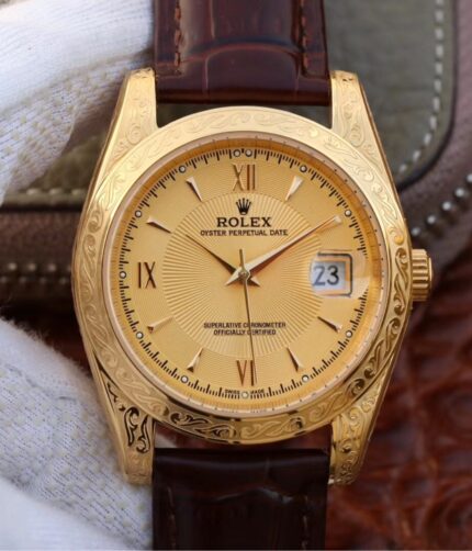 N Rolex (ROLEX) carving style men's watch.